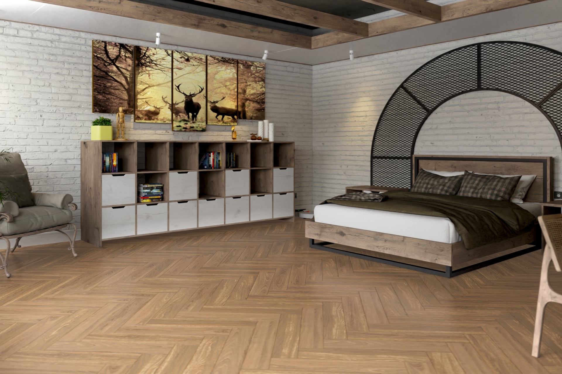 Инженерный паркет «Damy Floor» Натуральный (укладка елочкой) — купить в Воронеже